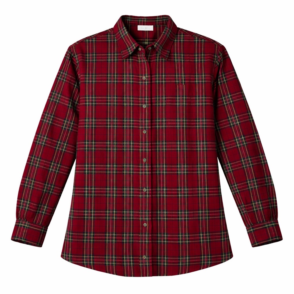 L.L. Bean Men's Red and Green Plaid Button Down Shirt